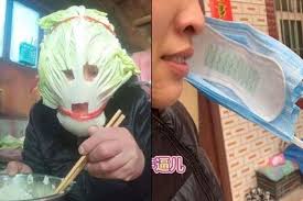 In photos: Alternative masks go viral in bid against coronavirus ...