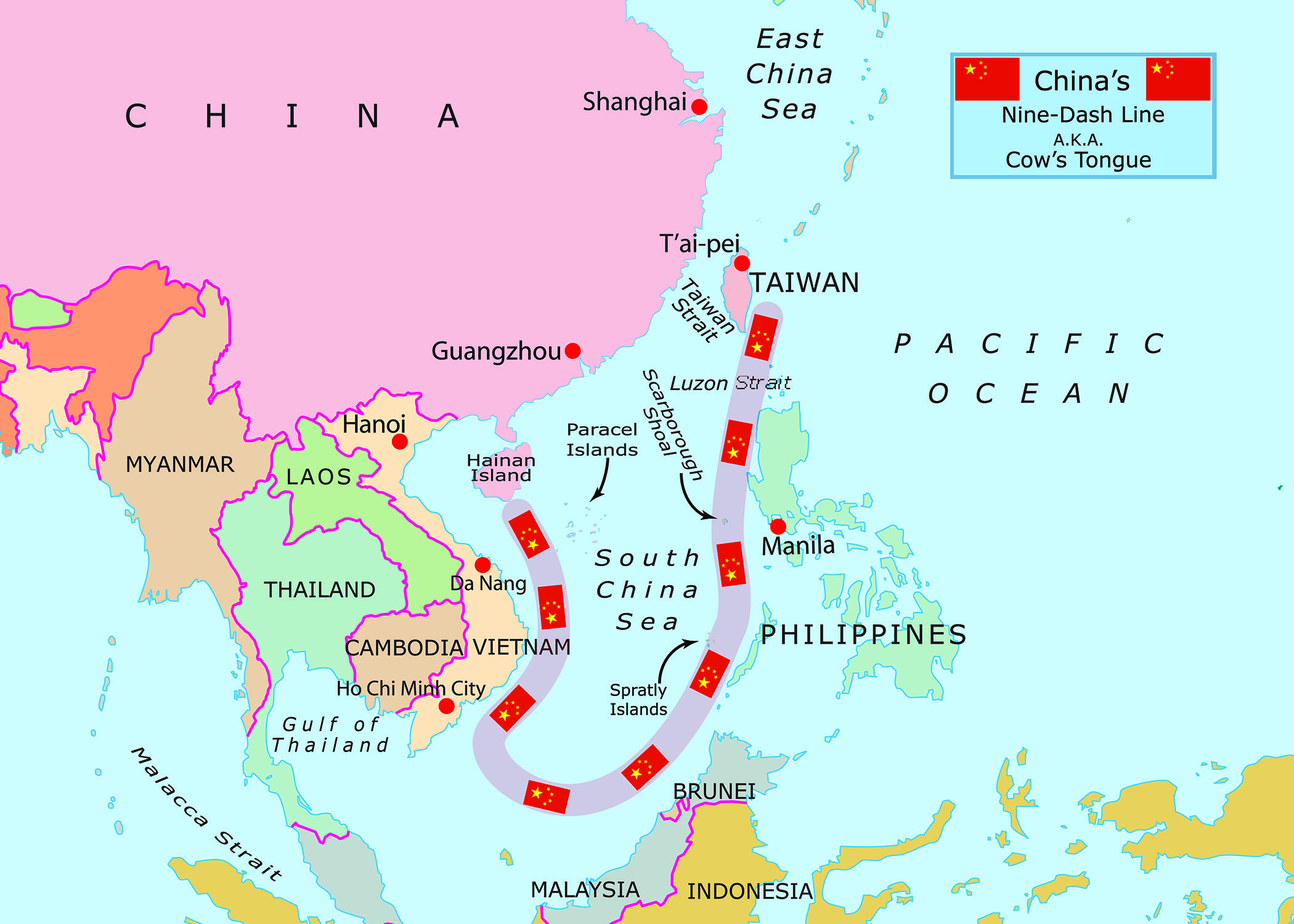 Карта китая и филиппин. East China Sea. Nine Dash line. Тайвань южнее Китая. China Seas Map.